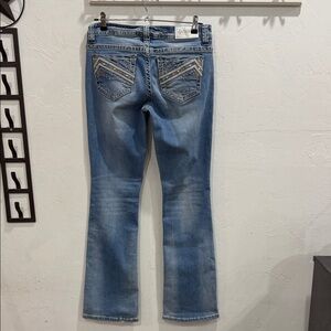 Shyanne Blue Boot Cut Jeans with Embellished Pockets